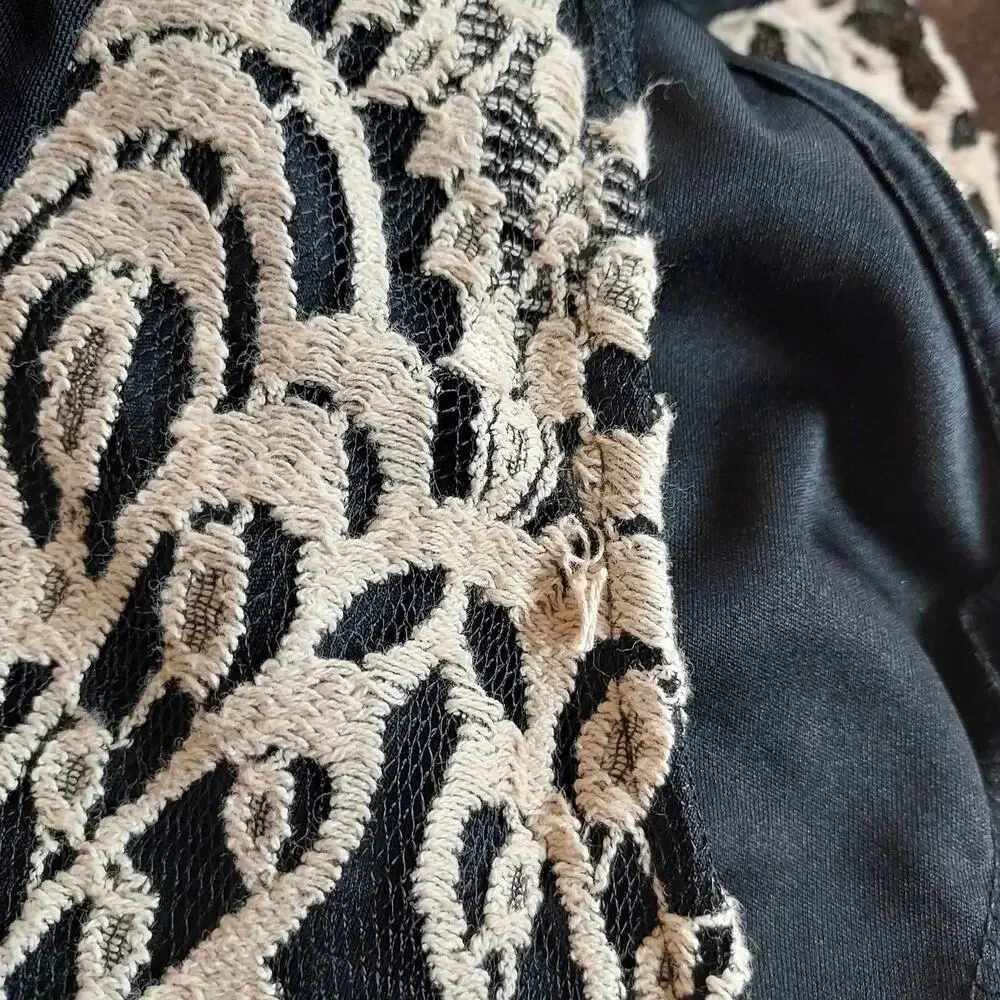 Altar'd State Cream Black Lace Cocktail Dress Size L